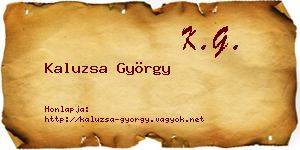 Kaluzsa György névjegykártya