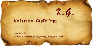 Kaluzsa György névjegykártya