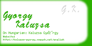 gyorgy kaluzsa business card